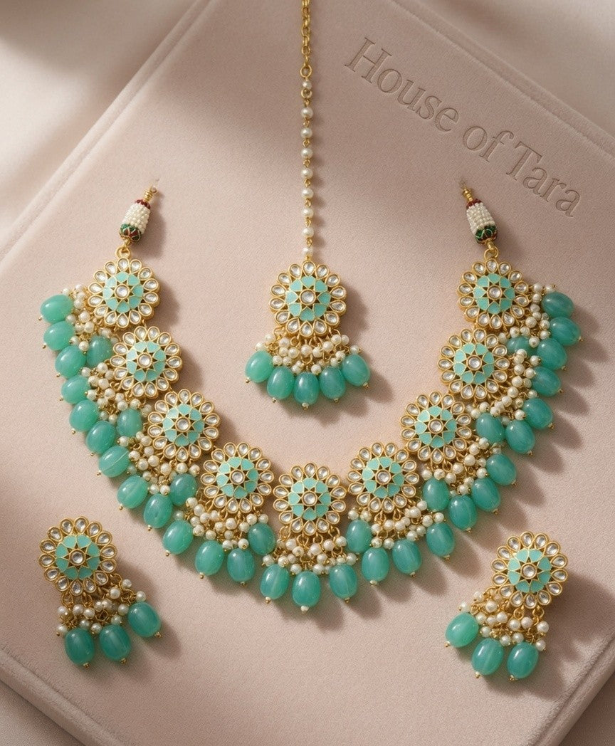 Coral Bloom Statement Choker Set