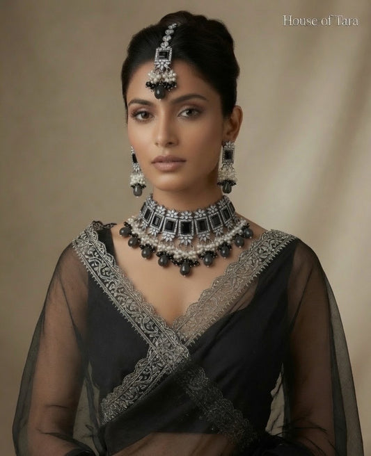 Noir Royale Statement Necklace Set