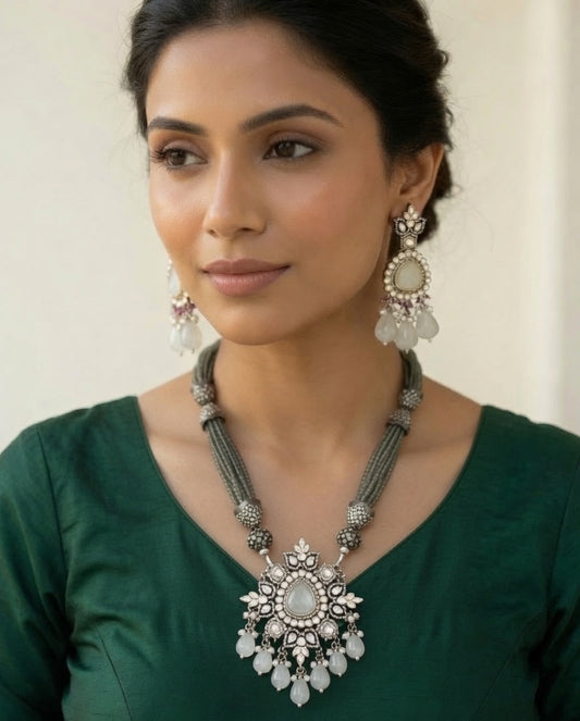 Moonstone Majesty Statement Necklace Set
