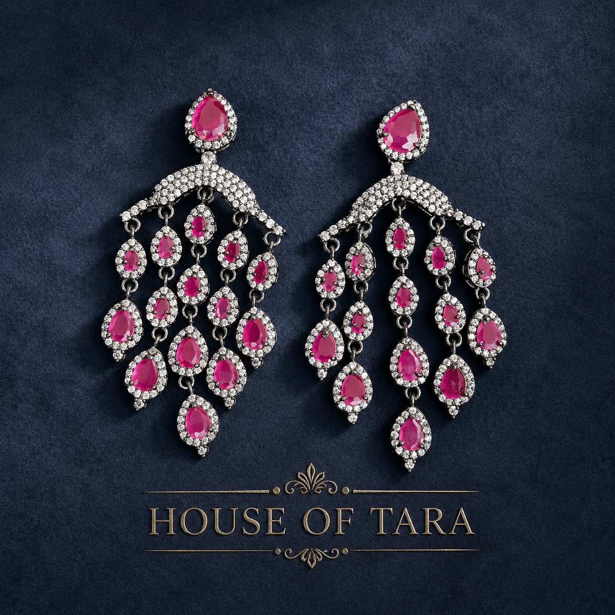 Ruhani Ruby Cascade Earrings
