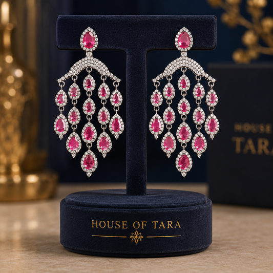 Ruhani Ruby Cascade Earrings