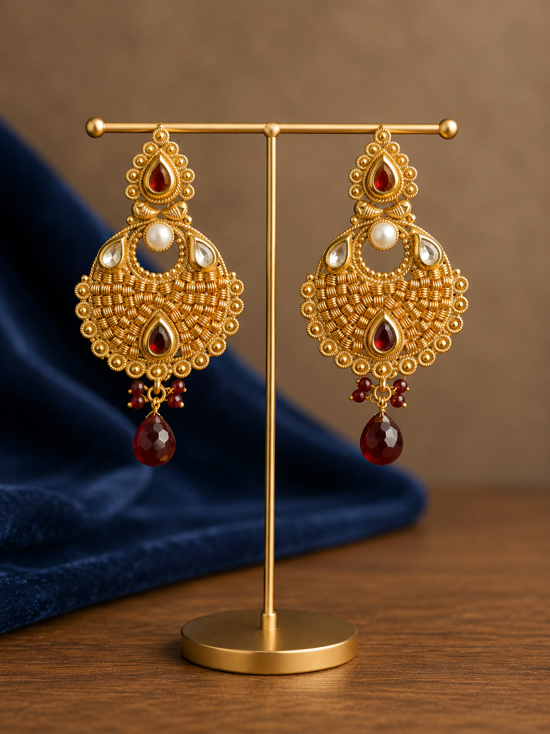 Ruby Heritage Chandbali Earrings