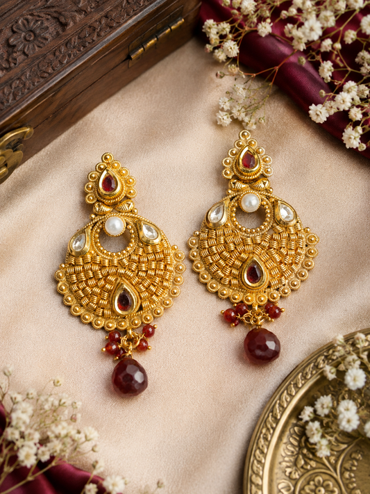 Ruby Heritage Chandbali Earrings