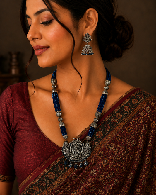Neelkamal Lakshmi Oxidised Necklace Set
