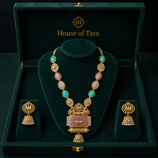 Meher Multicolour Heritage Pendant Necklace Set