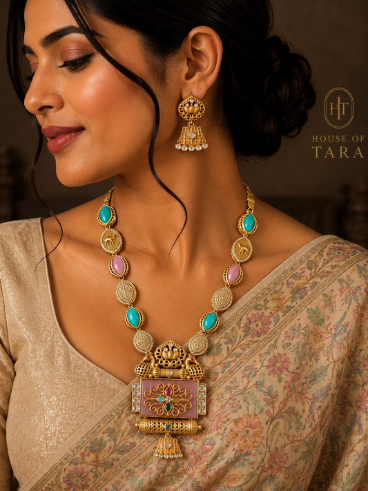 Meher Multicolour Heritage Pendant Necklace Set