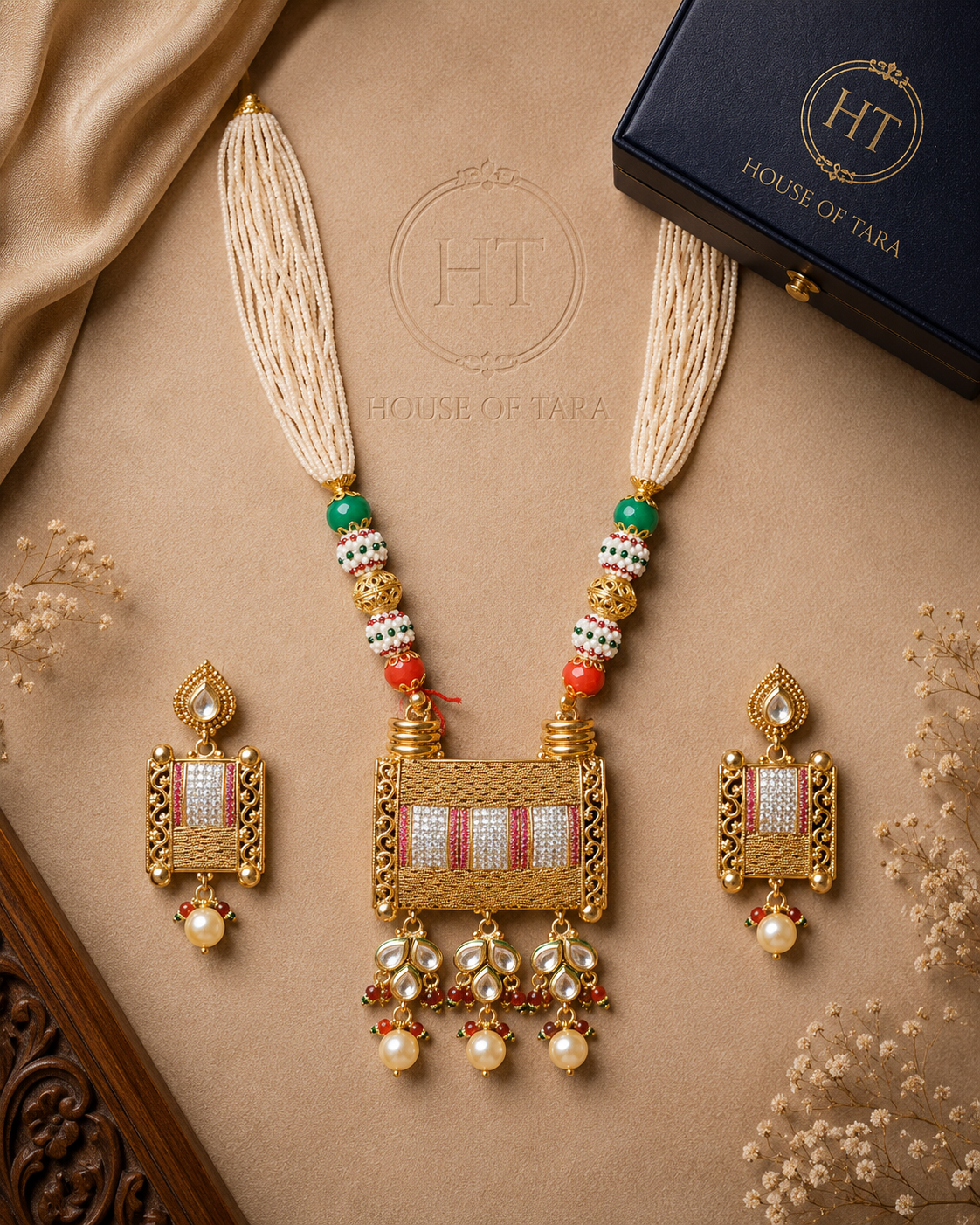 Rajvi Pearl Heritage Necklace Set