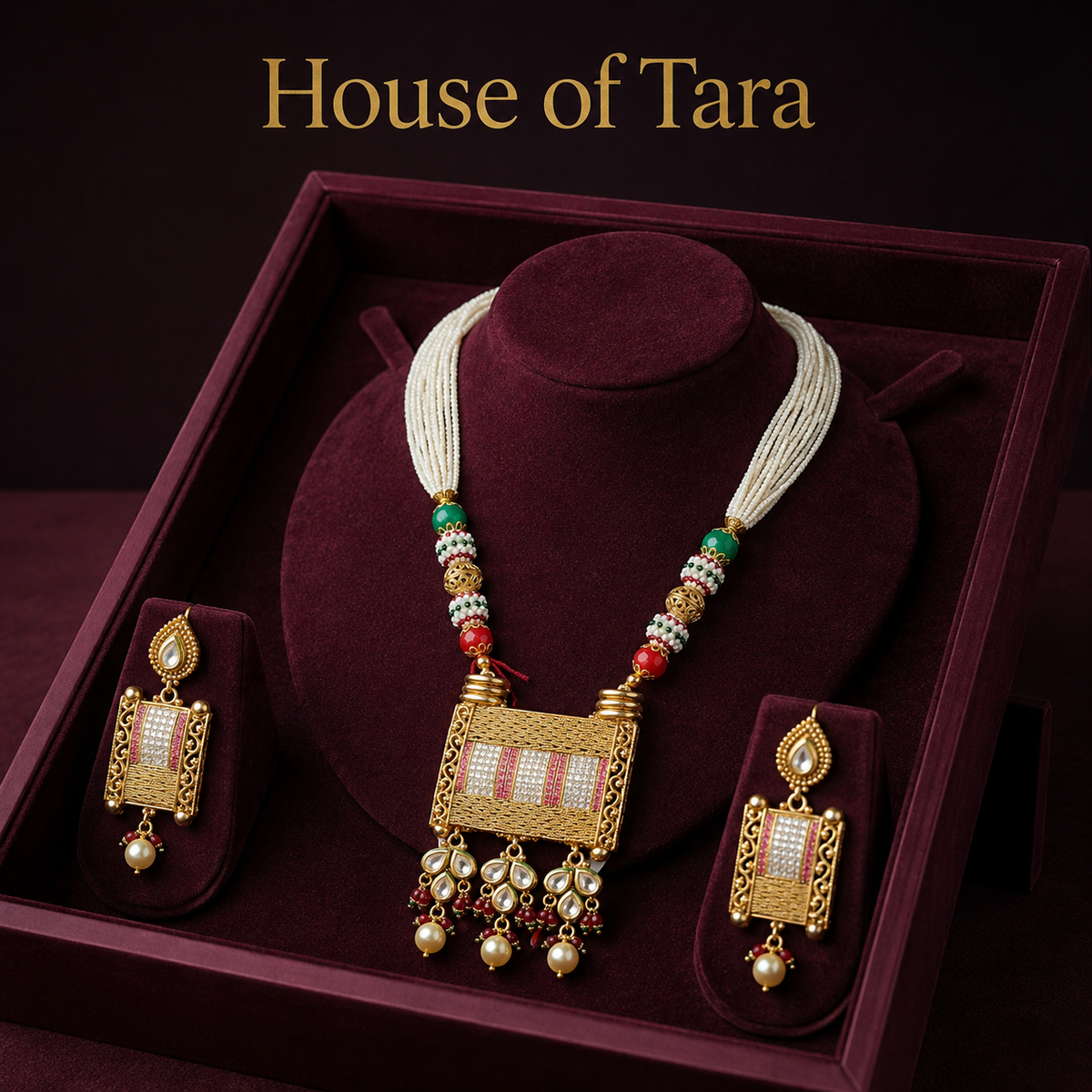 Rajvi Pearl Heritage Necklace Set
