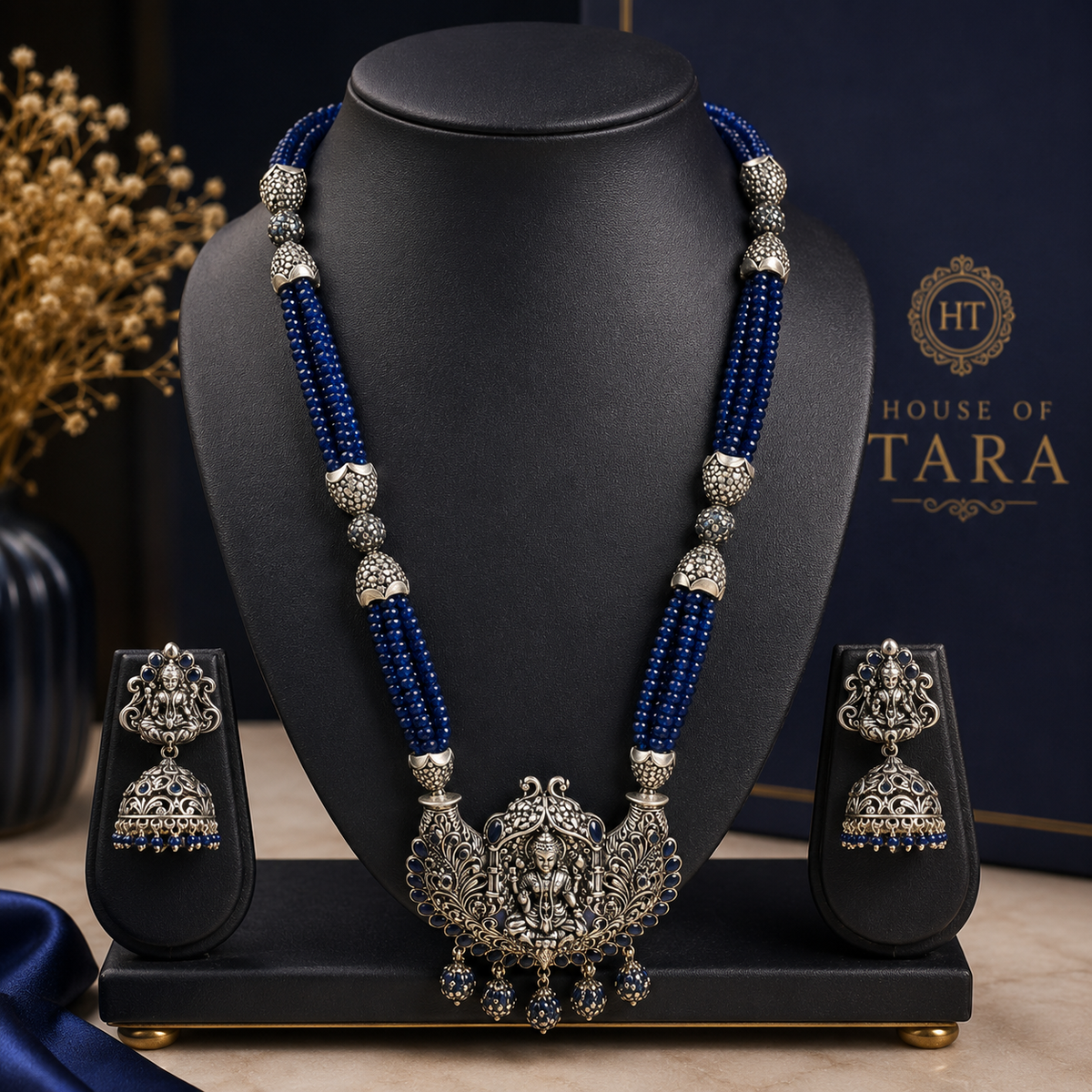 Neelkamal Lakshmi Oxidised Necklace Set