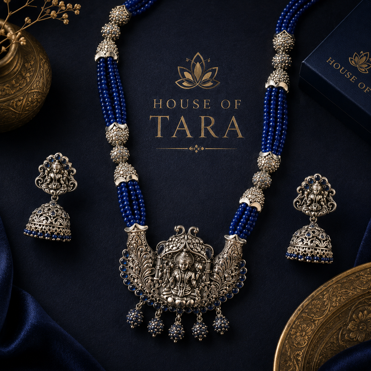 Neelkamal Lakshmi Oxidised Necklace Set