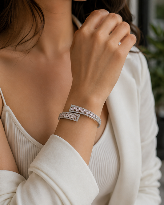 Blush Crystal Crossover Bracelet