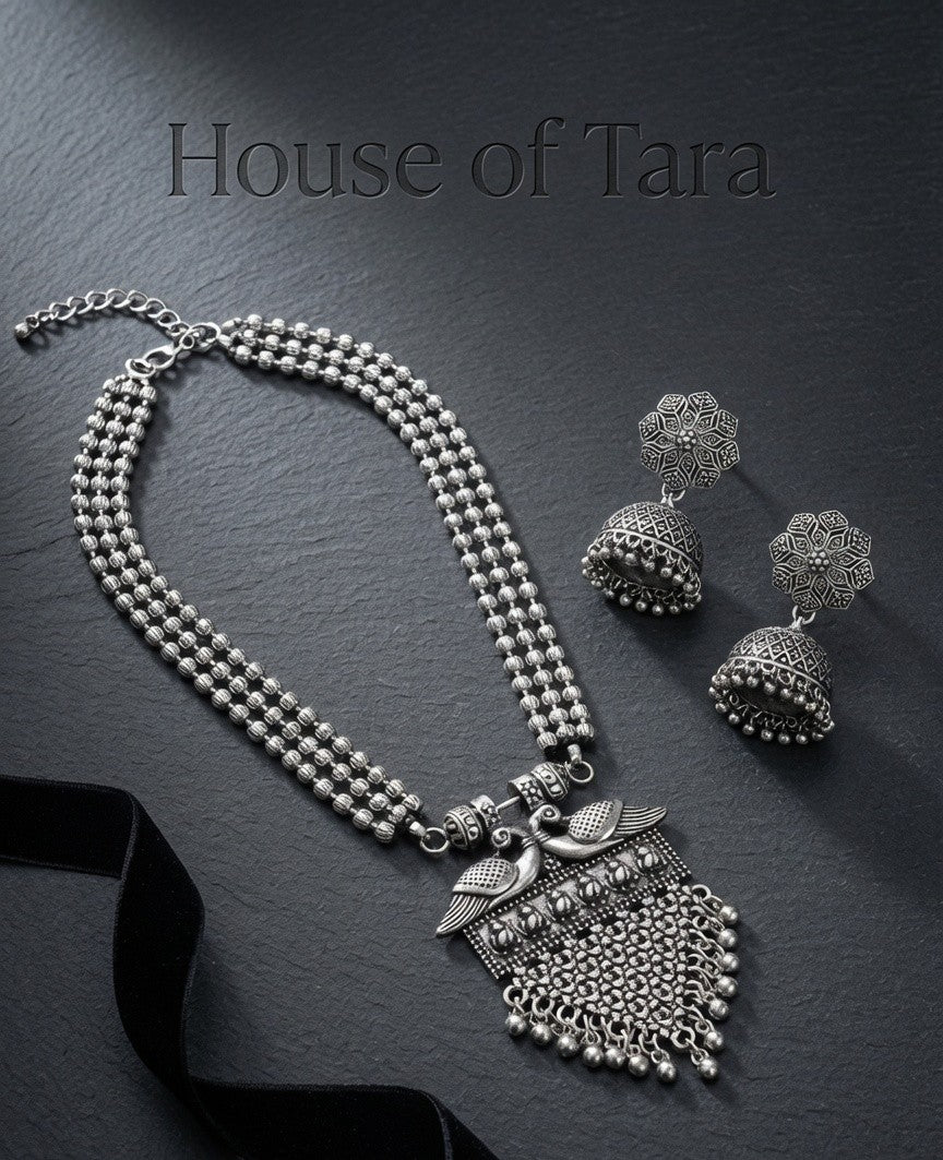 Mayura Heritage Oxidised Necklace Set