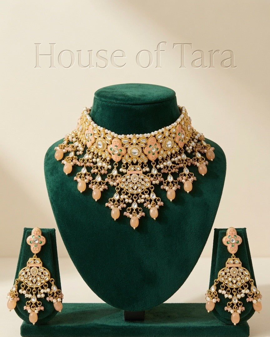 Peach Blossom Kundan Choker Set