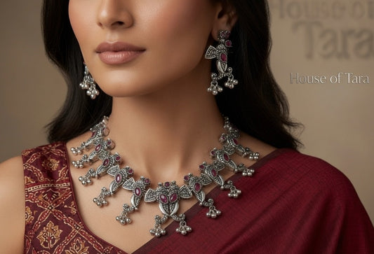 Mrinalini Oxidised Necklace Set