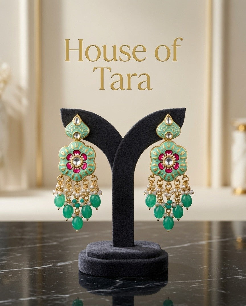 Meher Emerald Meenakari Choker Set