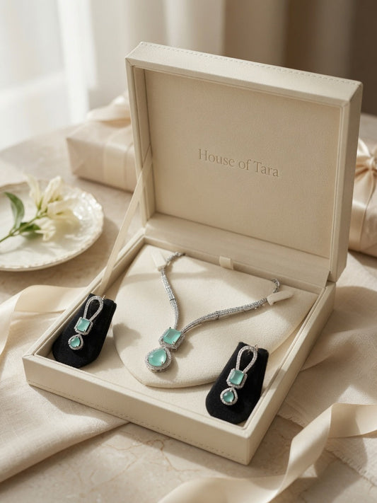 Aqua Crystal Luxe Pendant Set