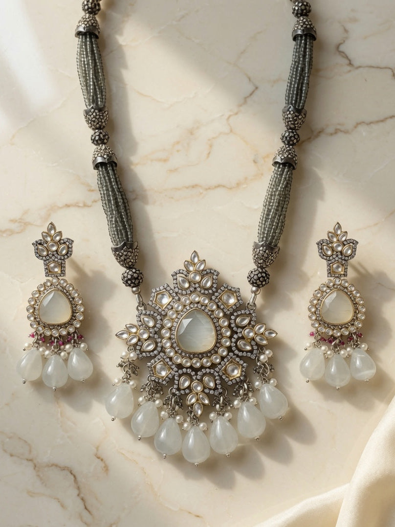 Moonstone Majesty Statement Necklace Set