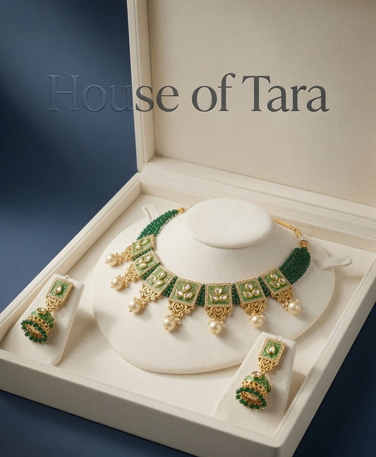 Meher Emerald Necklace Set