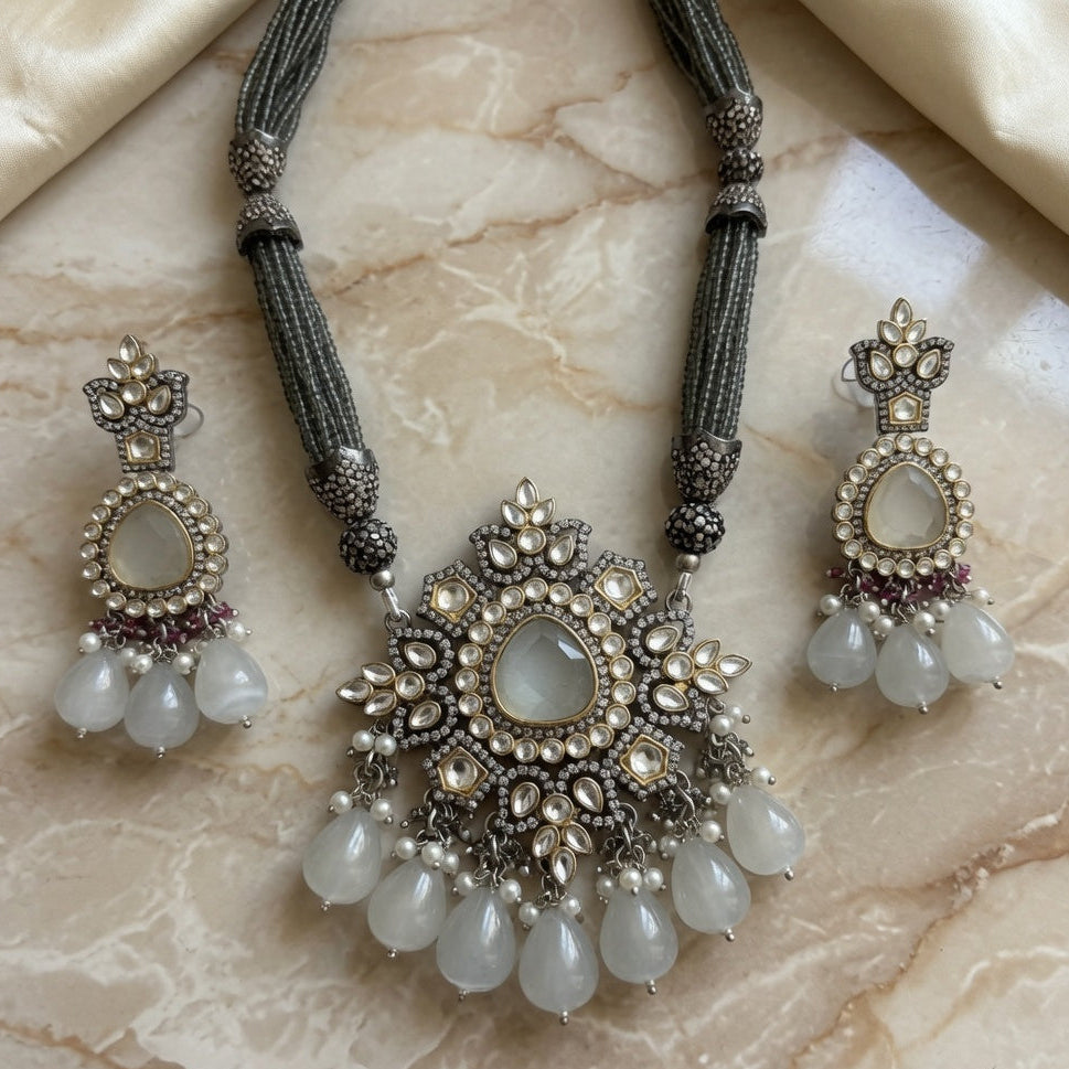 Moonstone Majesty Statement Necklace Set