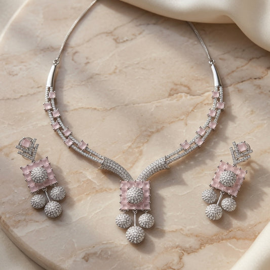 Blush Crystal Elegance Pendant Set