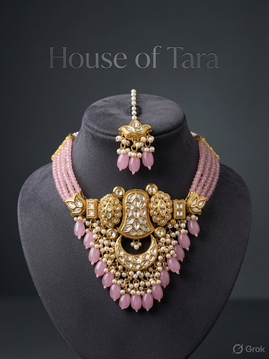 Rosé Kundan Choker Set