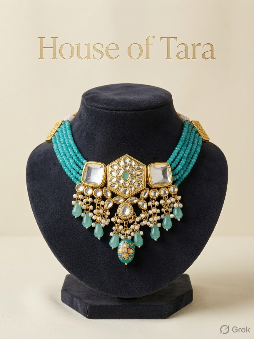 Aqua Noor Kundan Choker Set