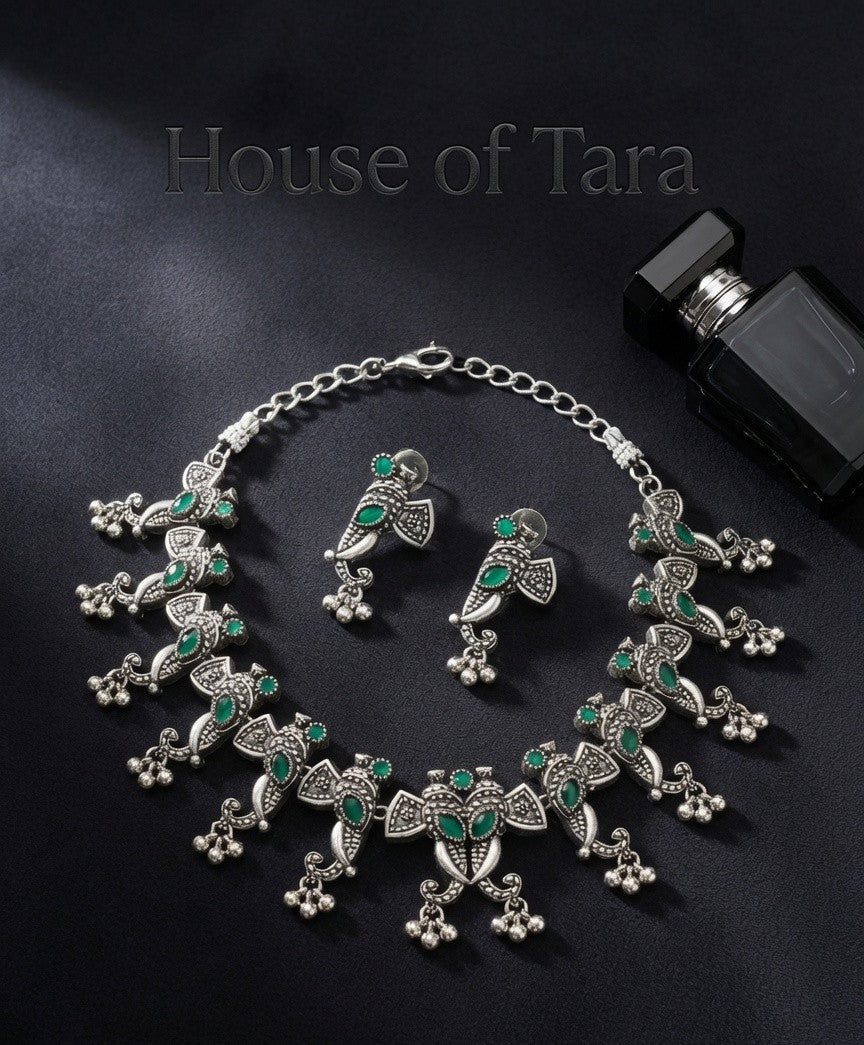 Mayurika Oxidised Necklace Set
