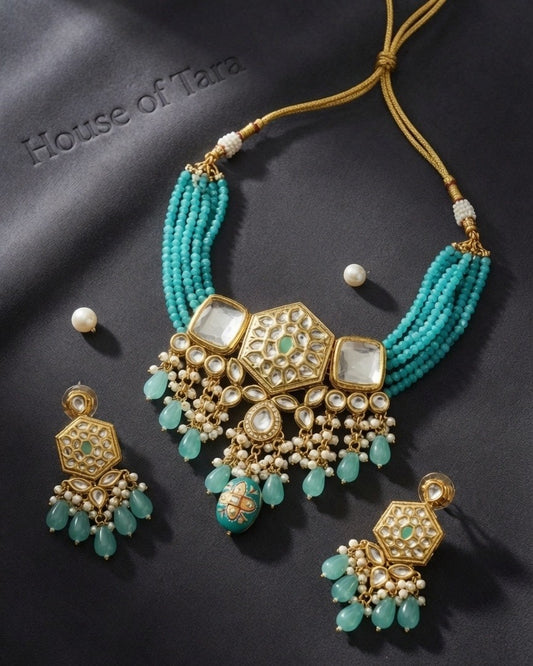 Aqua Noor Kundan Choker Set