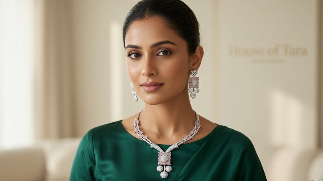 Blush Crystal Elegance Pendant Set