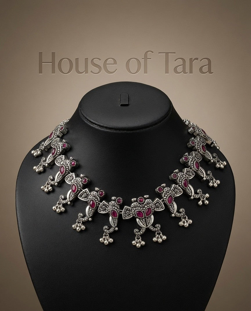Mrinalini Oxidised Necklace Set