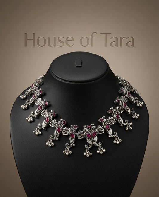 Mrinalini Oxidised Necklace Set