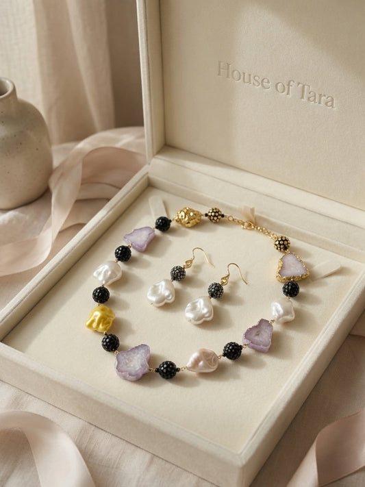 Lilac Pearl Reverie Necklace Set