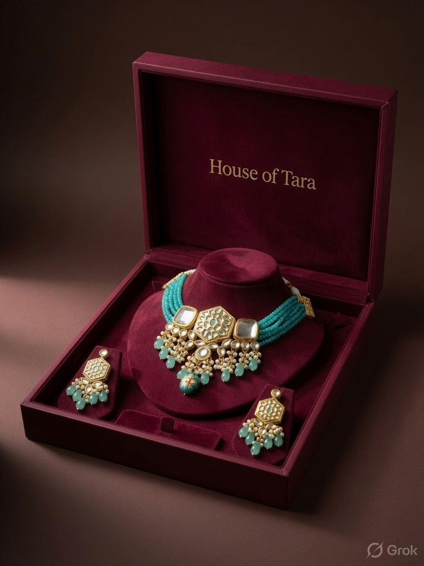 Aqua Noor Kundan Choker Set