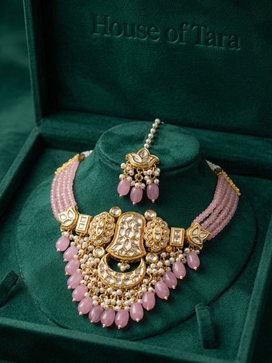 Rosé Kundan Choker Set