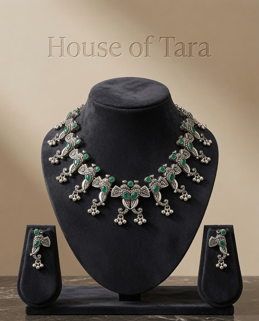 Mayurika Oxidised Necklace Set