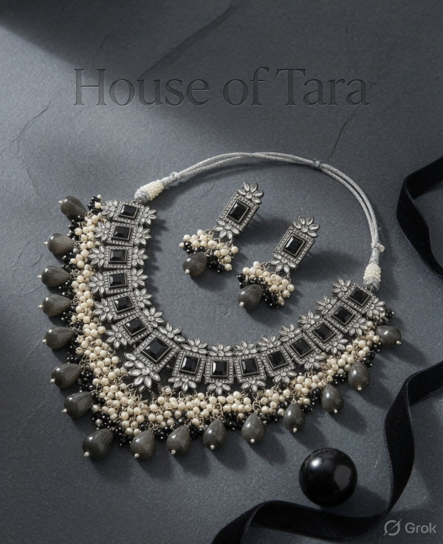 Noir Royale Statement Necklace Set