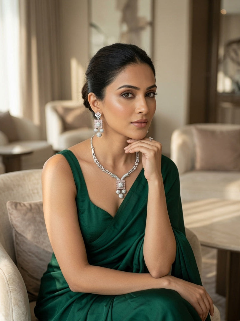 Blush Crystal Elegance Pendant Set