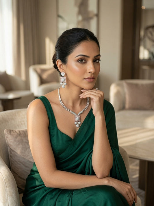 Blush Crystal Elegance Pendant Set