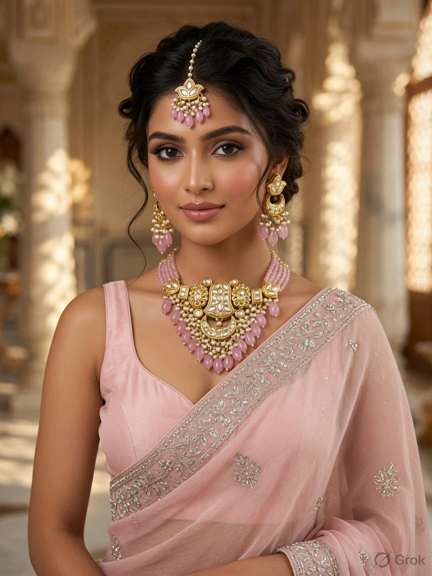 Rosé Kundan Choker Set